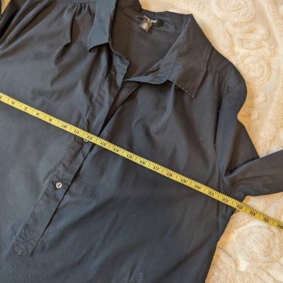 Nine West Jeans black long oversized boxy tunic XL EUC scrubs top - Picture 5 of 10